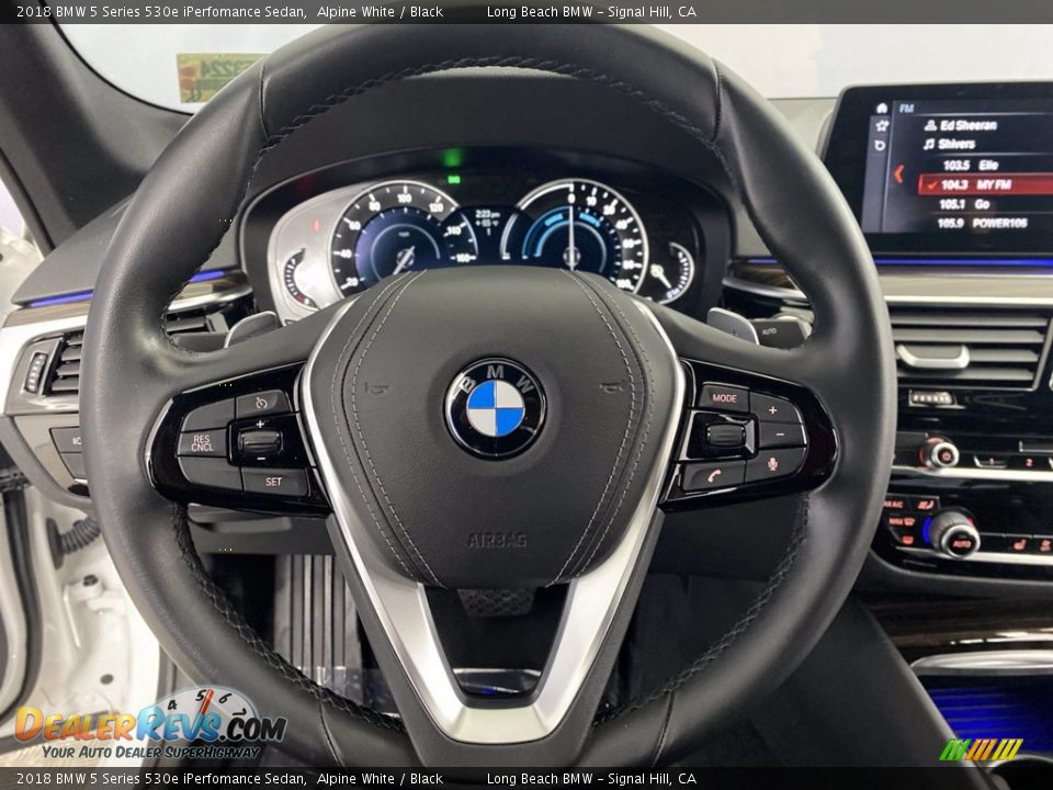 2018 BMW 5 Series 530e iPerfomance Sedan Alpine White / Black Photo #17