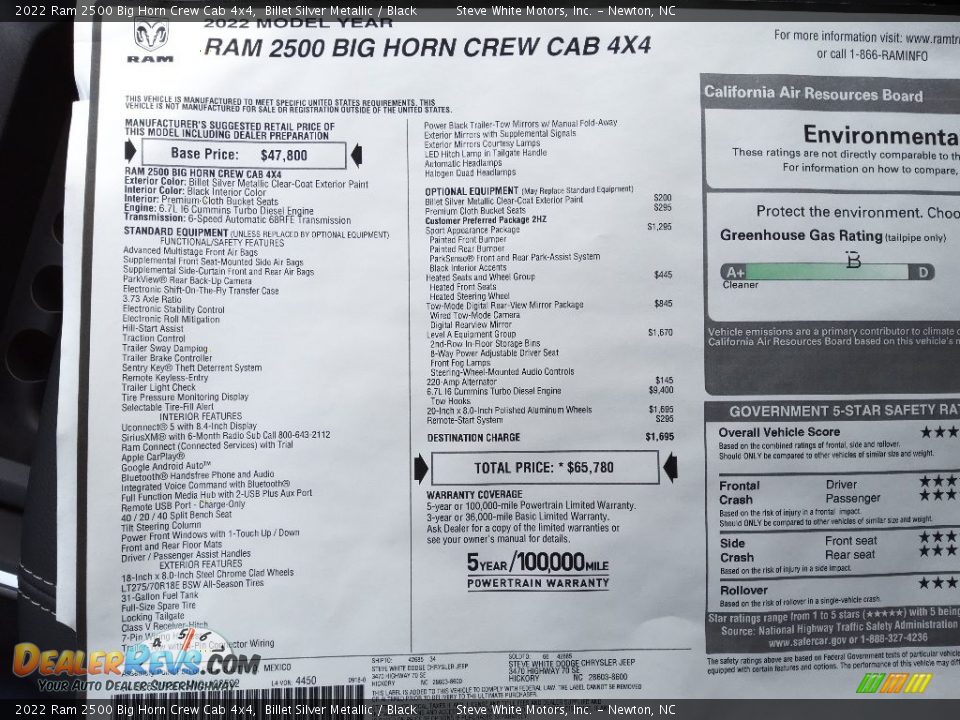 2022 Ram 2500 Big Horn Crew Cab 4x4 Billet Silver Metallic / Black Photo #32