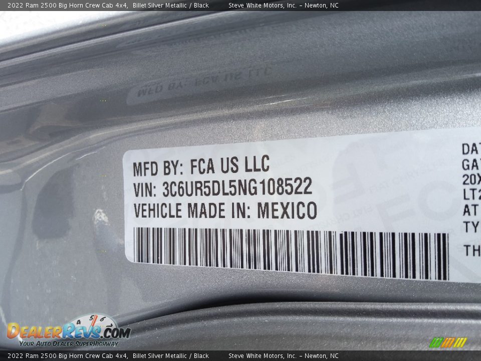 2022 Ram 2500 Big Horn Crew Cab 4x4 Billet Silver Metallic / Black Photo #34