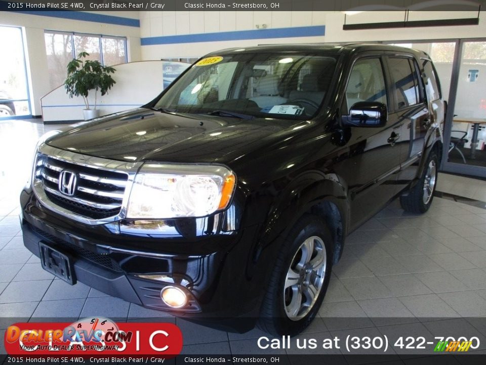 2015 Honda Pilot SE 4WD Crystal Black Pearl / Gray Photo #1