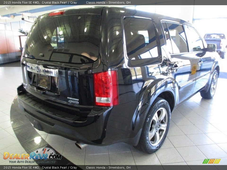 2015 Honda Pilot SE 4WD Crystal Black Pearl / Gray Photo #7