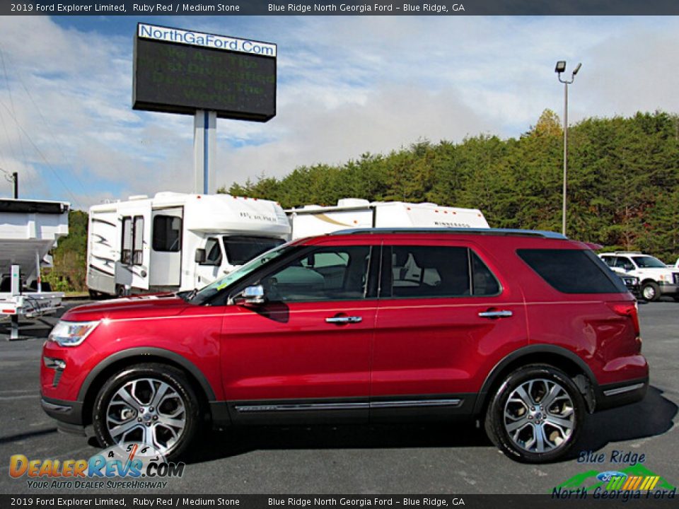 2019 Ford Explorer Limited Ruby Red / Medium Stone Photo #2