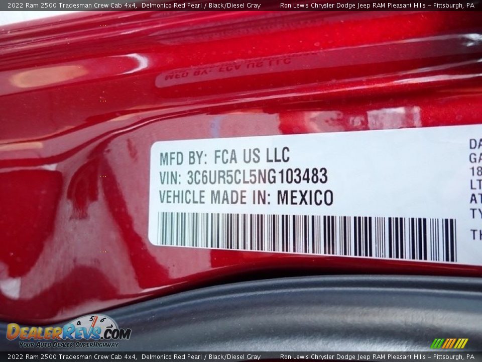 2022 Ram 2500 Tradesman Crew Cab 4x4 Delmonico Red Pearl / Black/Diesel Gray Photo #15