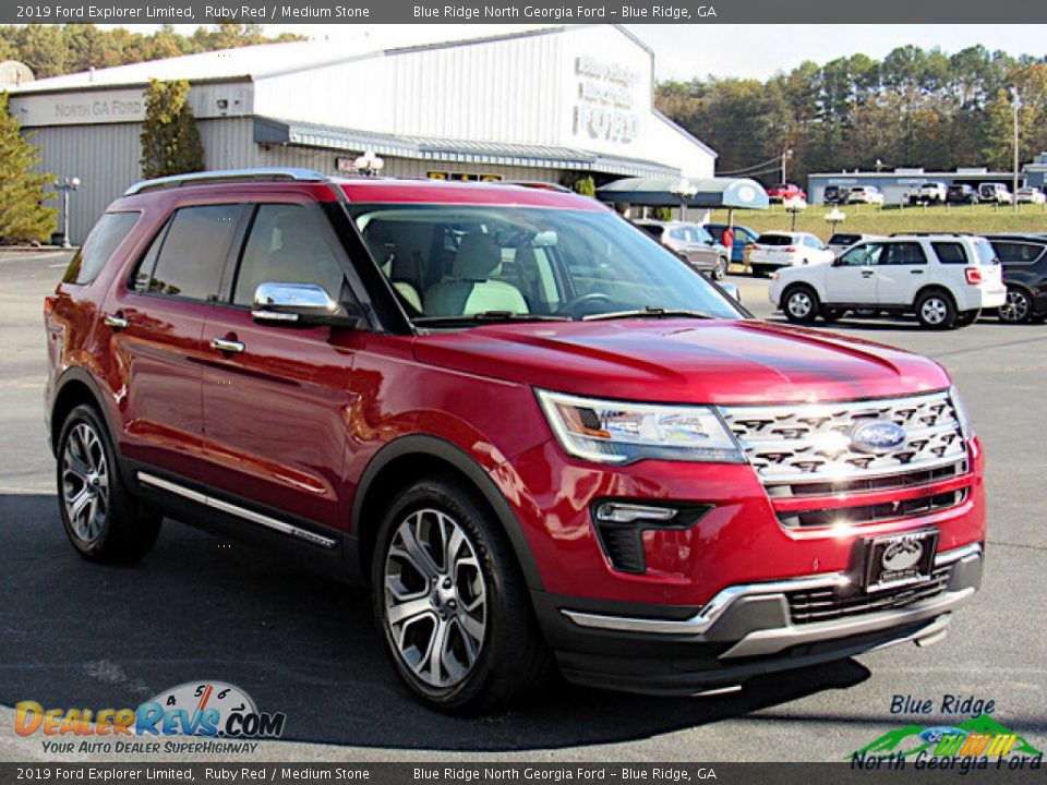 2019 Ford Explorer Limited Ruby Red / Medium Stone Photo #7