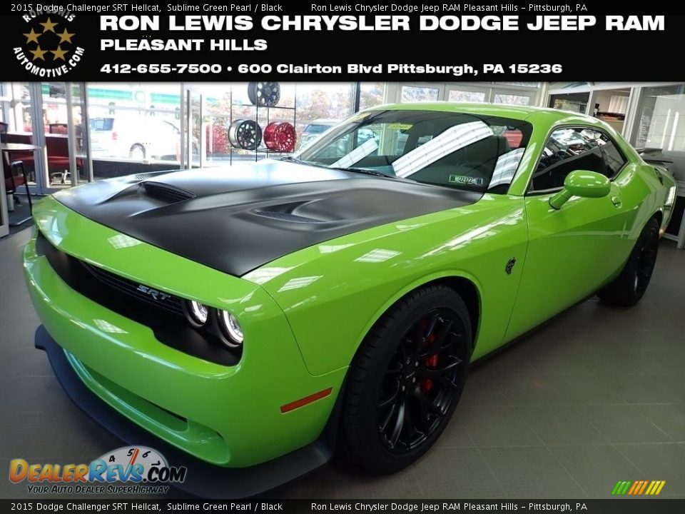 2015 Dodge Challenger SRT Hellcat Sublime Green Pearl / Black Photo #1