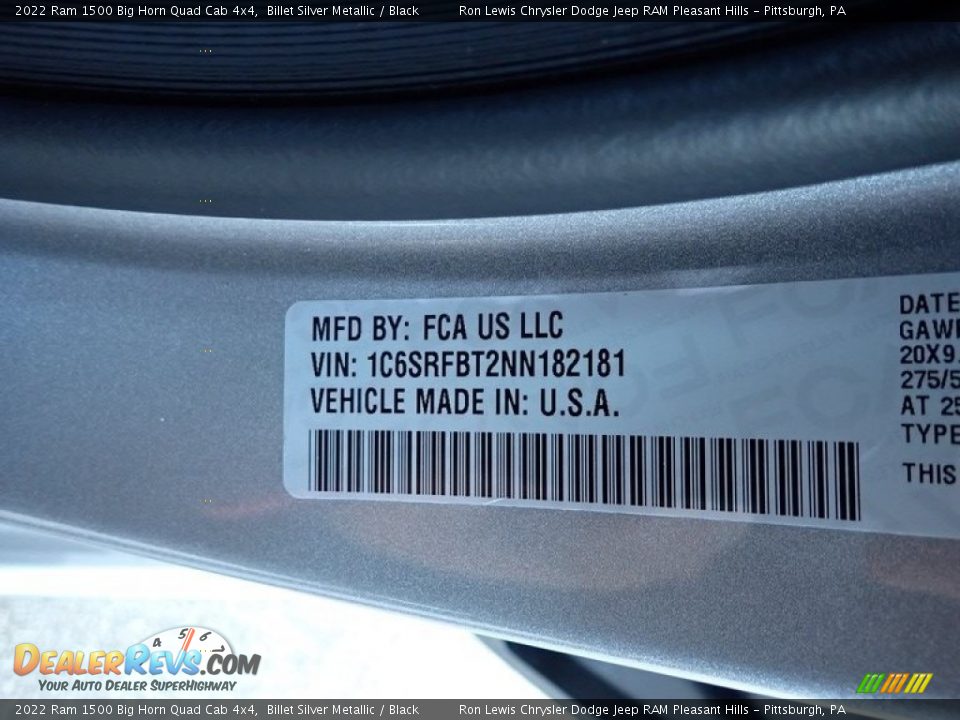 2022 Ram 1500 Big Horn Quad Cab 4x4 Billet Silver Metallic / Black Photo #15
