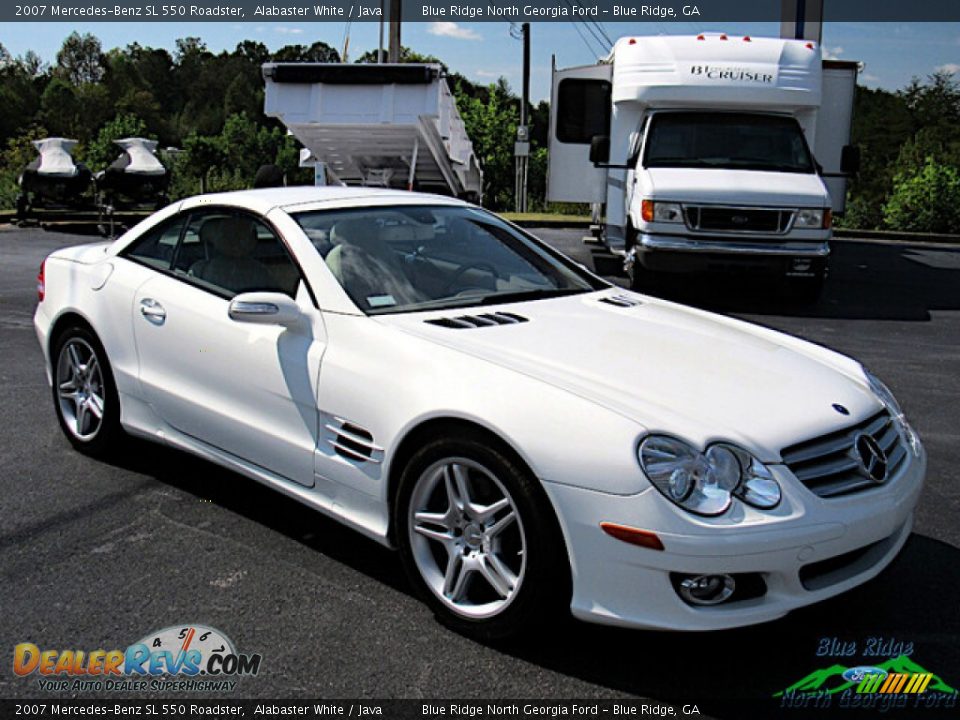 2007 Mercedes-Benz SL 550 Roadster Alabaster White / Java Photo #25