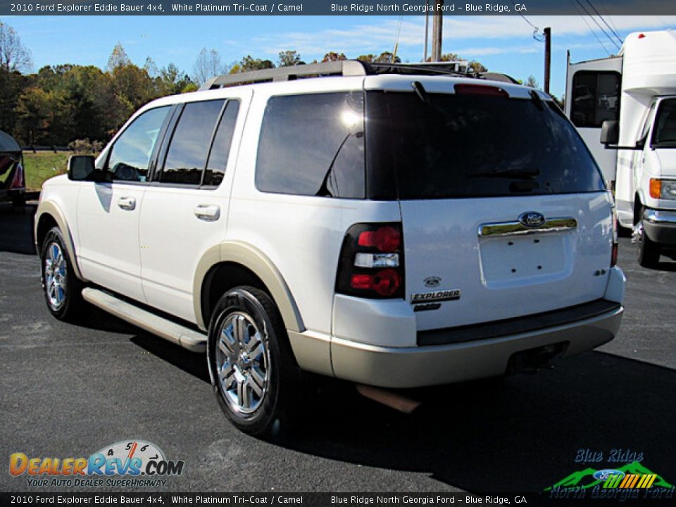 2010 Ford Explorer Eddie Bauer 4x4 White Platinum Tri-Coat / Camel Photo #3