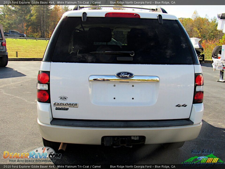 2010 Ford Explorer Eddie Bauer 4x4 White Platinum Tri-Coat / Camel Photo #4