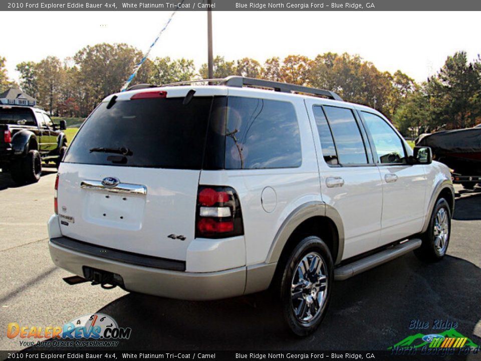 2010 Ford Explorer Eddie Bauer 4x4 White Platinum Tri-Coat / Camel Photo #5