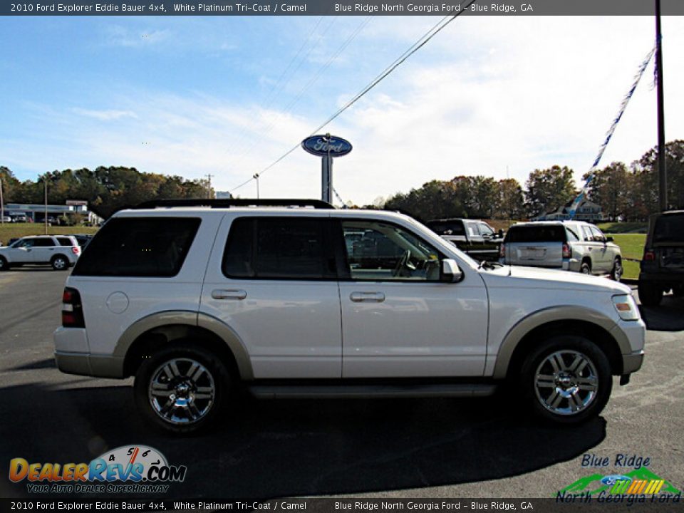 2010 Ford Explorer Eddie Bauer 4x4 White Platinum Tri-Coat / Camel Photo #6