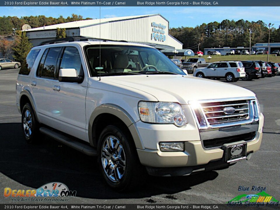 2010 Ford Explorer Eddie Bauer 4x4 White Platinum Tri-Coat / Camel Photo #7