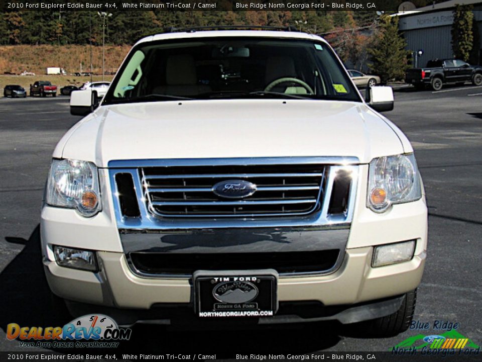 2010 Ford Explorer Eddie Bauer 4x4 White Platinum Tri-Coat / Camel Photo #8