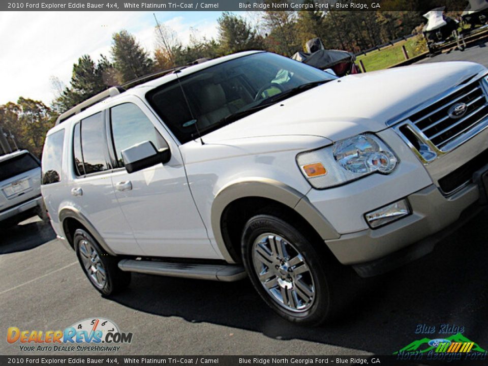 2010 Ford Explorer Eddie Bauer 4x4 White Platinum Tri-Coat / Camel Photo #27