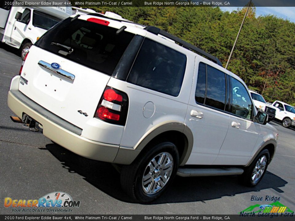 2010 Ford Explorer Eddie Bauer 4x4 White Platinum Tri-Coat / Camel Photo #28