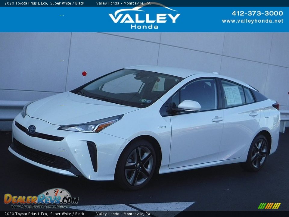 2020 Toyota Prius L Eco Super White / Black Photo #1