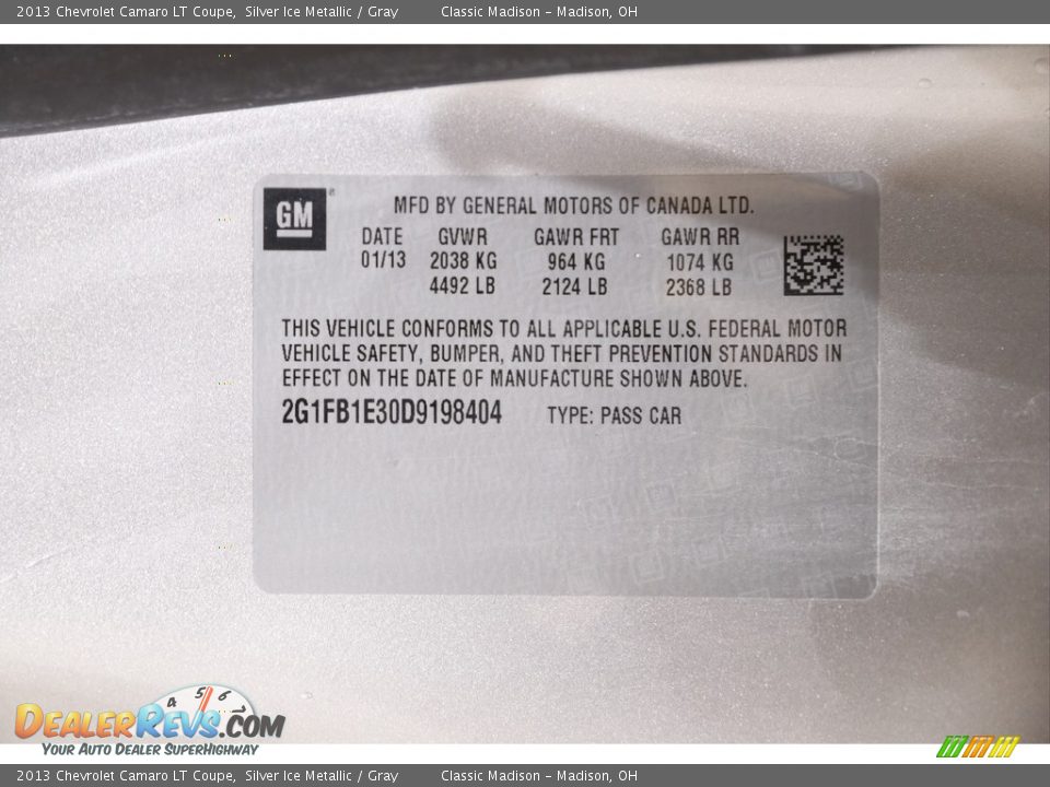 2013 Chevrolet Camaro LT Coupe Silver Ice Metallic / Gray Photo #18