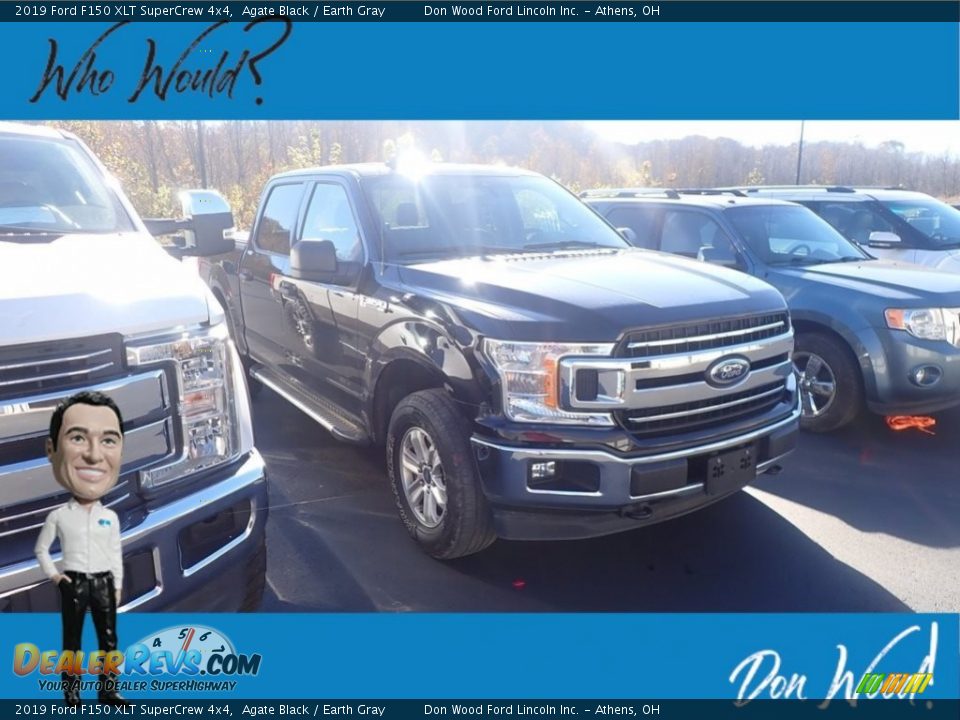 2019 Ford F150 XLT SuperCrew 4x4 Agate Black / Earth Gray Photo #1