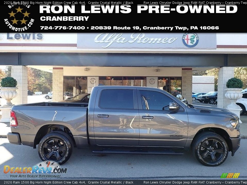 2020 Ram 1500 Big Horn Night Edition Crew Cab 4x4 Granite Crystal Metallic / Black Photo #1