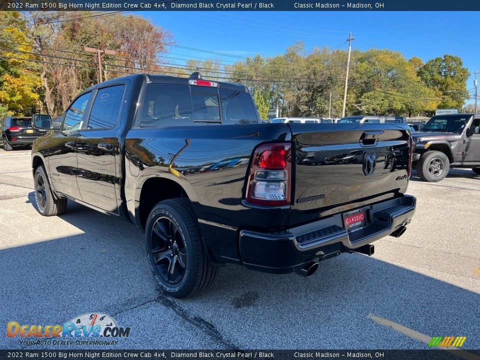 2022 Ram 1500 Big Horn Night Edition Crew Cab 4x4 Diamond Black Crystal Pearl / Black Photo #9