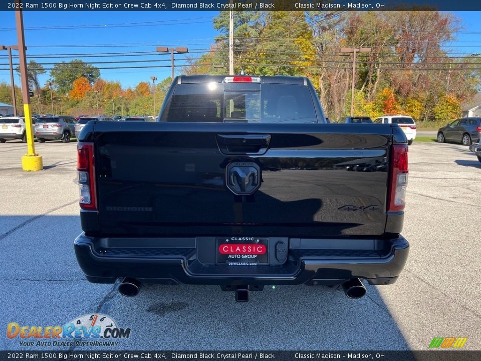 2022 Ram 1500 Big Horn Night Edition Crew Cab 4x4 Diamond Black Crystal Pearl / Black Photo #10