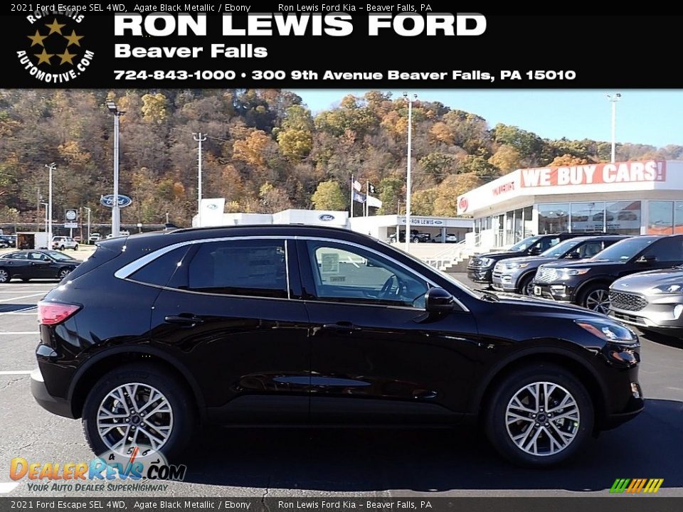 2021 Ford Escape SEL 4WD Agate Black Metallic / Ebony Photo #1