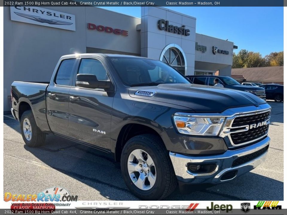 2022 Ram 1500 Big Horn Quad Cab 4x4 Granite Crystal Metallic / Black/Diesel Gray Photo #1