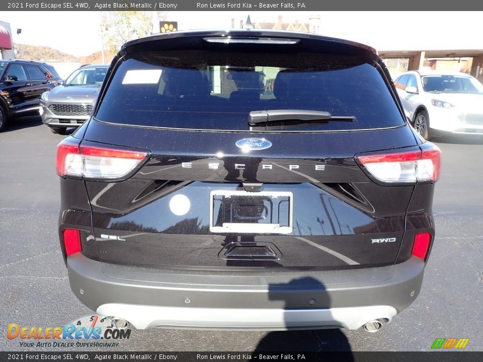 2021 Ford Escape SEL 4WD Agate Black Metallic / Ebony Photo #3