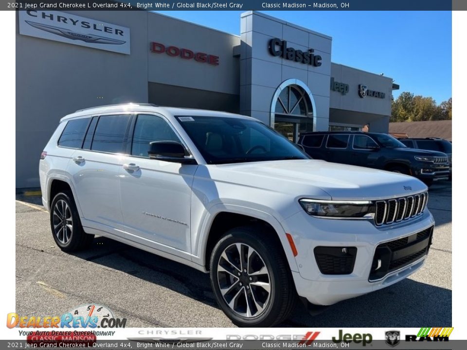 2021 Jeep Grand Cherokee L Overland 4x4 Bright White / Global Black/Steel Gray Photo #1