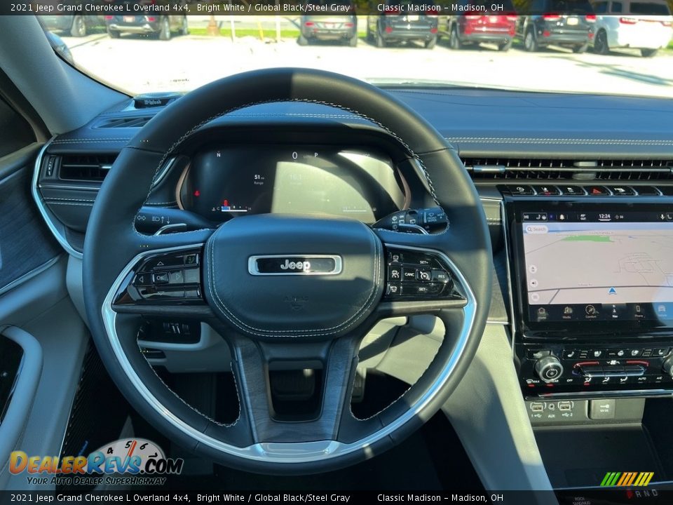 2021 Jeep Grand Cherokee L Overland 4x4 Bright White / Global Black/Steel Gray Photo #6
