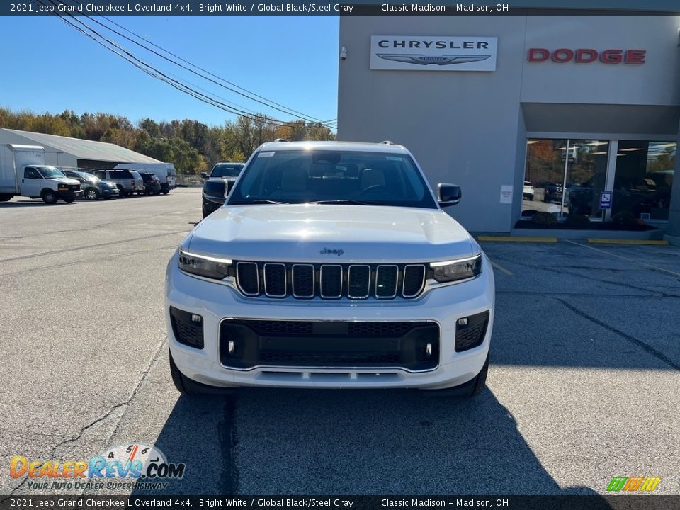 2021 Jeep Grand Cherokee L Overland 4x4 Bright White / Global Black/Steel Gray Photo #9