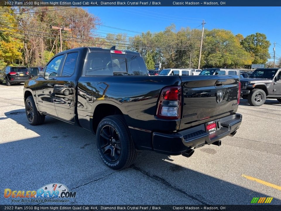 2022 Ram 1500 Big Horn Night Edition Quad Cab 4x4 Diamond Black Crystal Pearl / Black Photo #9