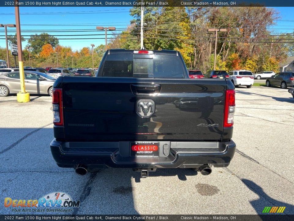 2022 Ram 1500 Big Horn Night Edition Quad Cab 4x4 Diamond Black Crystal Pearl / Black Photo #10