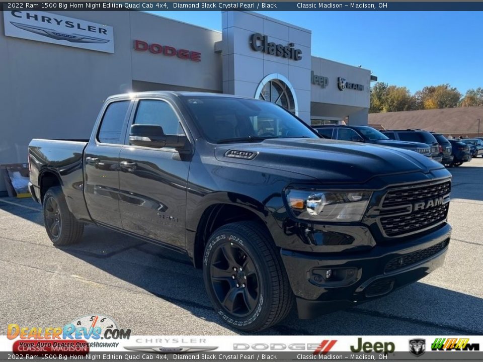 2022 Ram 1500 Big Horn Night Edition Quad Cab 4x4 Diamond Black Crystal