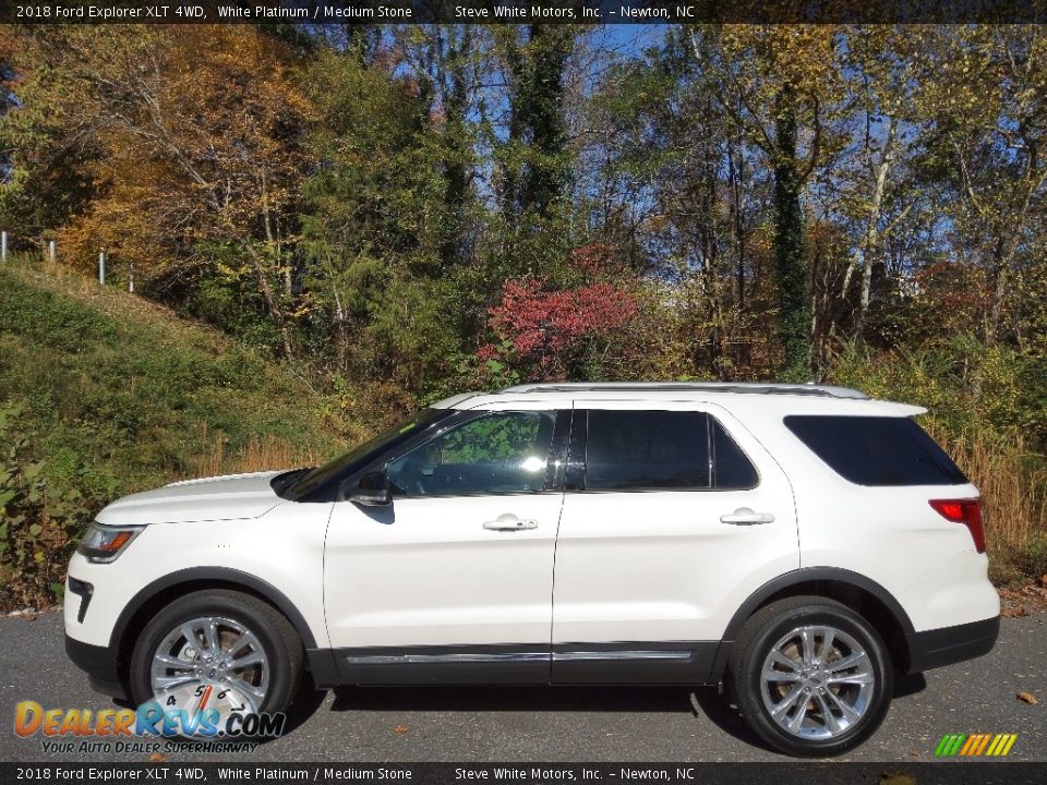 2018 Ford Explorer XLT 4WD White Platinum / Medium Stone Photo #1