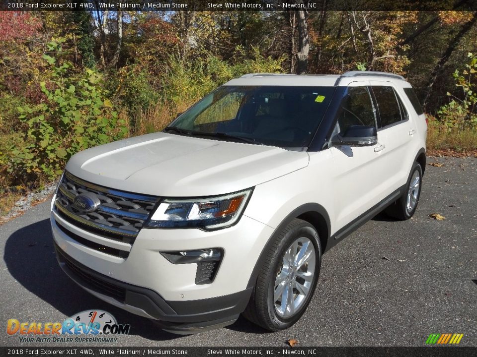 2018 Ford Explorer XLT 4WD White Platinum / Medium Stone Photo #3