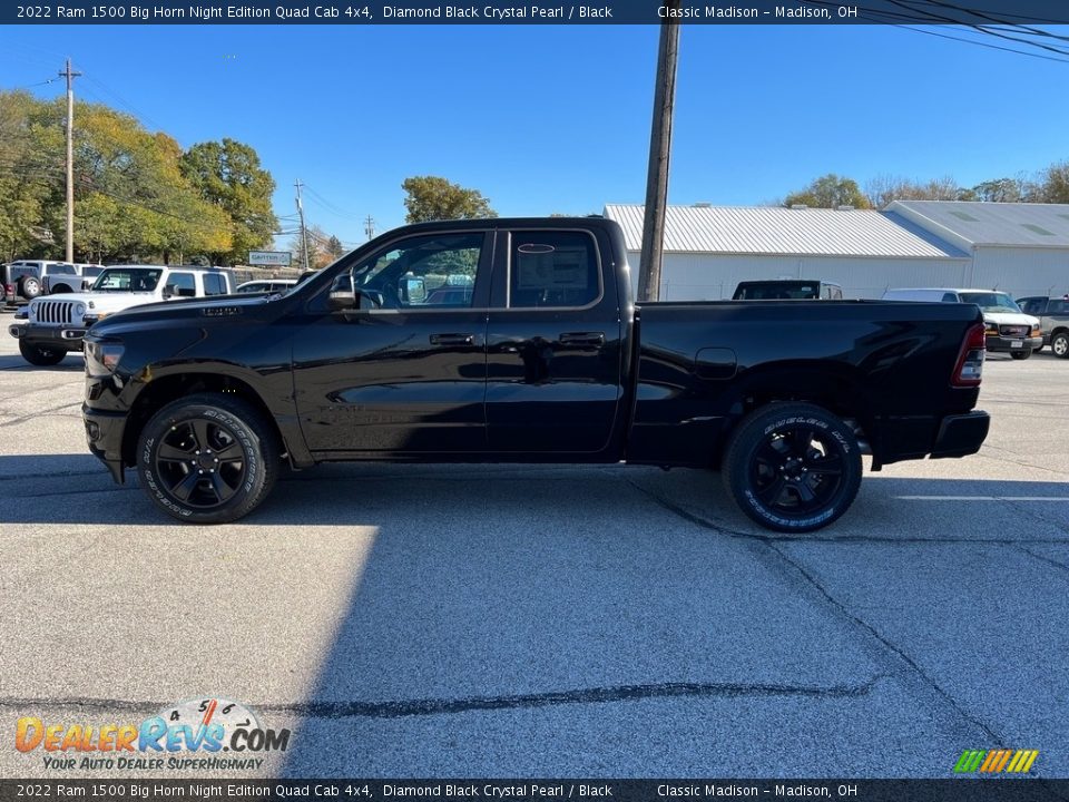 2022 Ram 1500 Big Horn Night Edition Quad Cab 4x4 Diamond Black Crystal Pearl / Black Photo #8