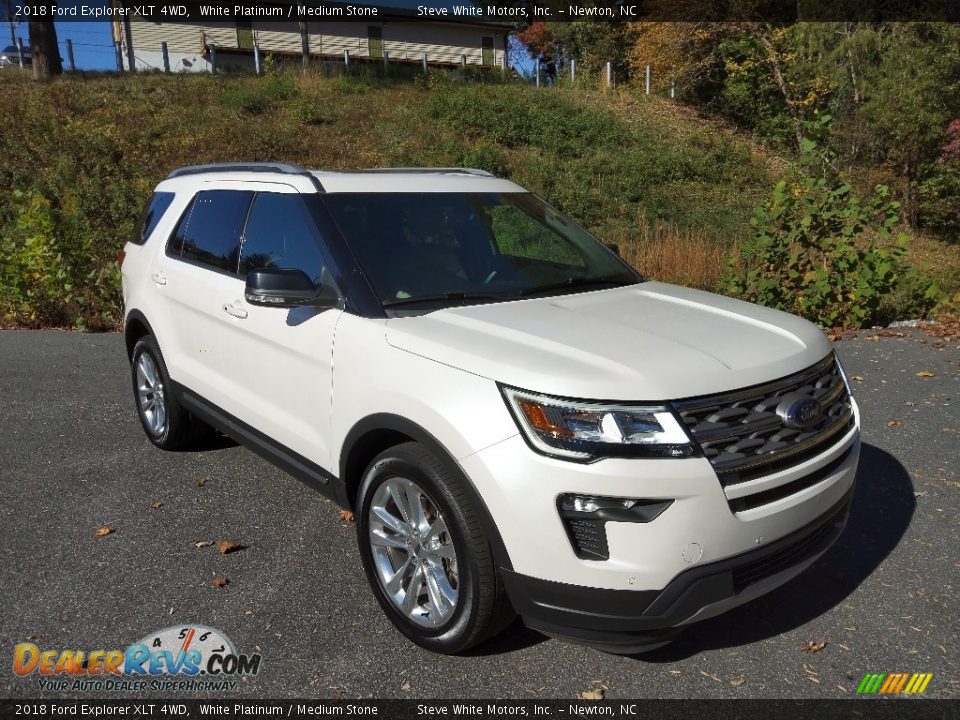 2018 Ford Explorer XLT 4WD White Platinum / Medium Stone Photo #5