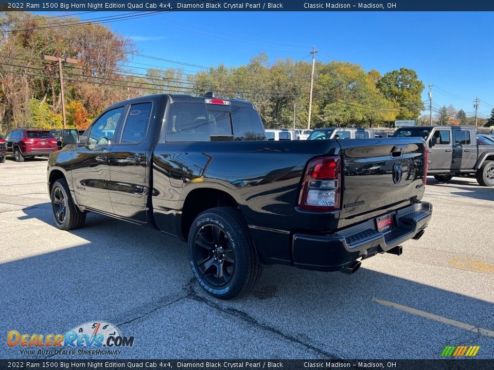 2022 Ram 1500 Big Horn Night Edition Quad Cab 4x4 Diamond Black Crystal Pearl / Black Photo #9