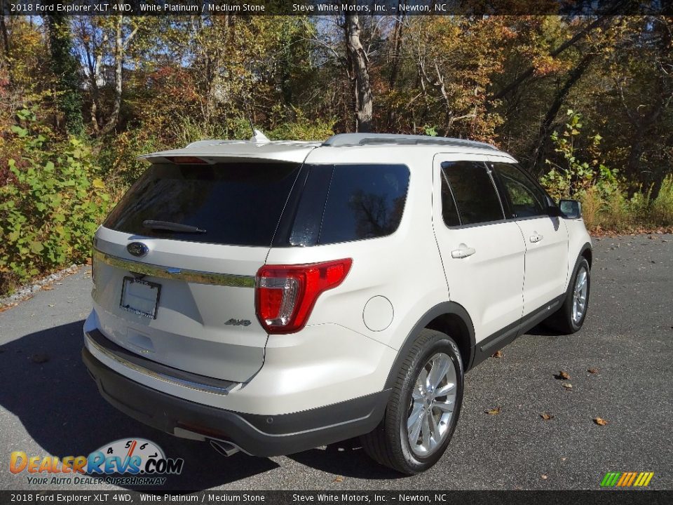 2018 Ford Explorer XLT 4WD White Platinum / Medium Stone Photo #7