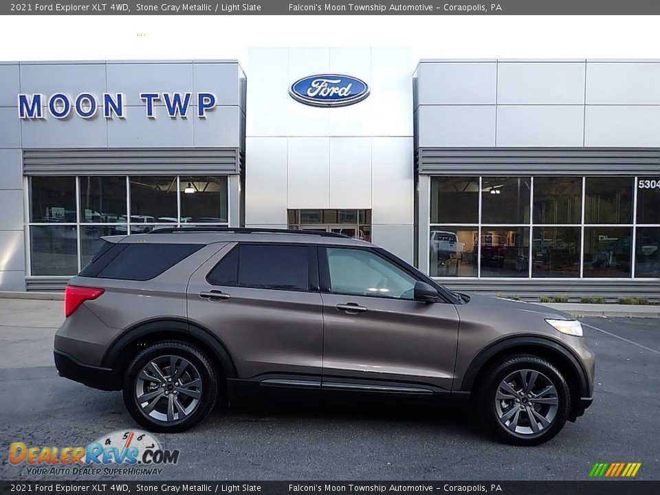 2021 Ford Explorer XLT 4WD Stone Gray Metallic / Light Slate Photo #1