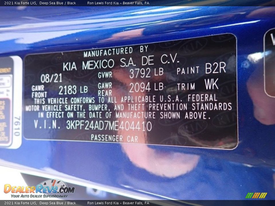 2021 Kia Forte LXS Deep Sea Blue / Black Photo #18