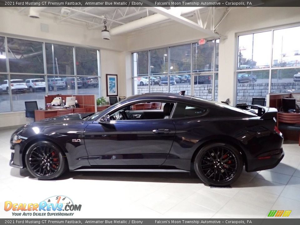 2021 Ford Mustang GT Premium Fastback Antimatter Blue Metallic / Ebony Photo #5