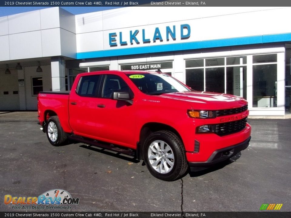 2019 Chevrolet Silverado 1500 Custom Crew Cab 4WD Red Hot / Jet Black Photo #1