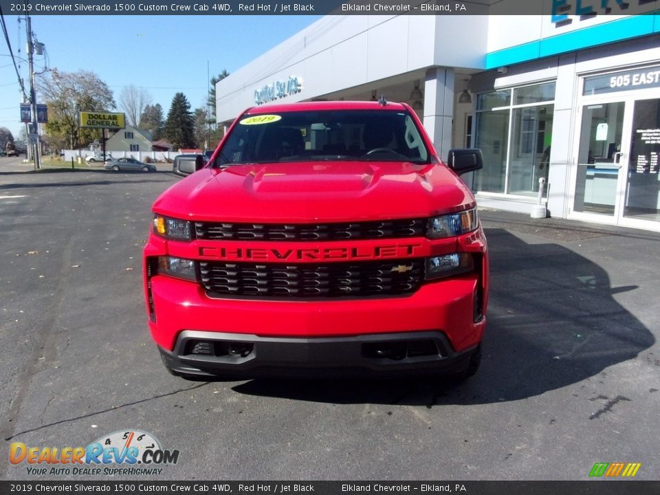 2019 Chevrolet Silverado 1500 Custom Crew Cab 4WD Red Hot / Jet Black Photo #8