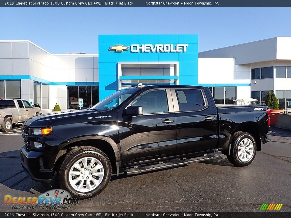 2019 Chevrolet Silverado 1500 Custom Crew Cab 4WD Black / Jet Black Photo #1