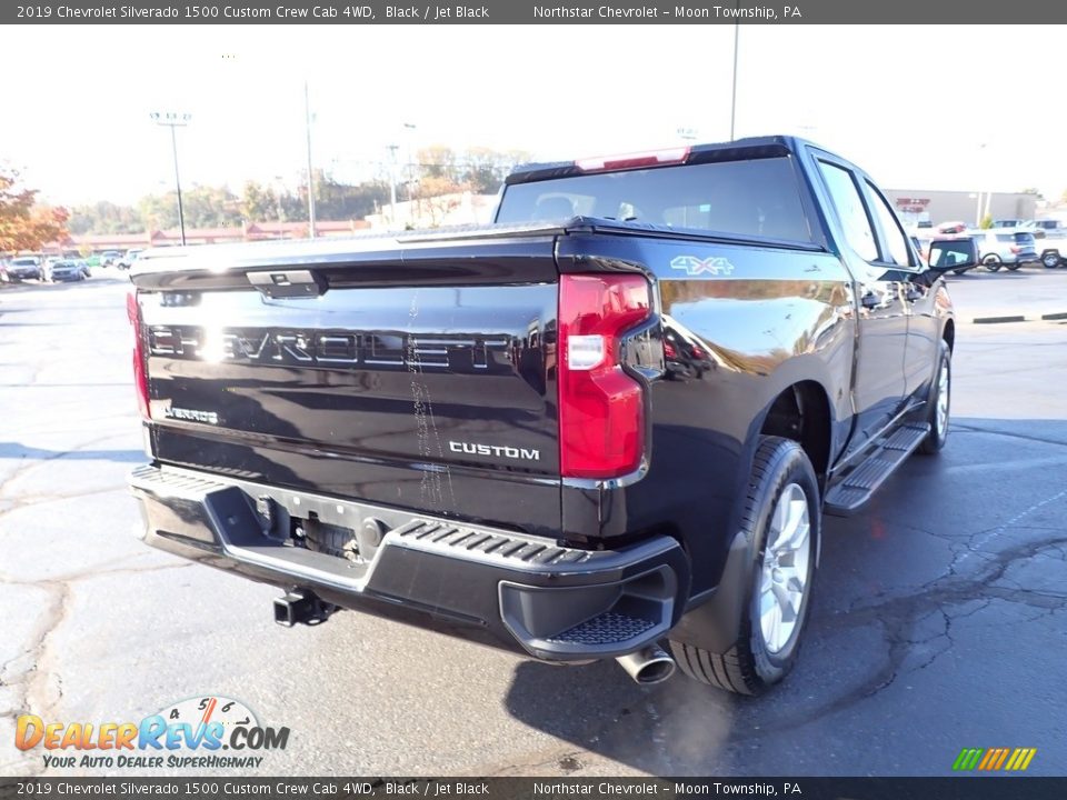 2019 Chevrolet Silverado 1500 Custom Crew Cab 4WD Black / Jet Black Photo #7