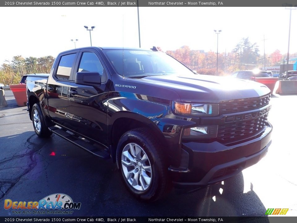 2019 Chevrolet Silverado 1500 Custom Crew Cab 4WD Black / Jet Black Photo #10