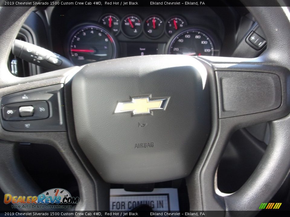 2019 Chevrolet Silverado 1500 Custom Crew Cab 4WD Red Hot / Jet Black Photo #24