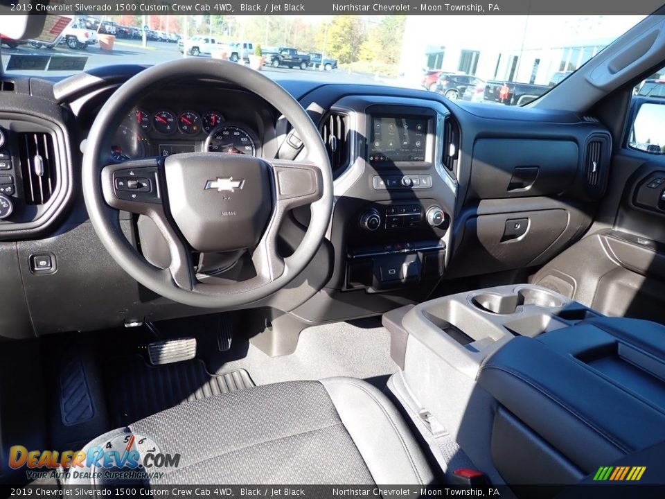 2019 Chevrolet Silverado 1500 Custom Crew Cab 4WD Black / Jet Black Photo #21